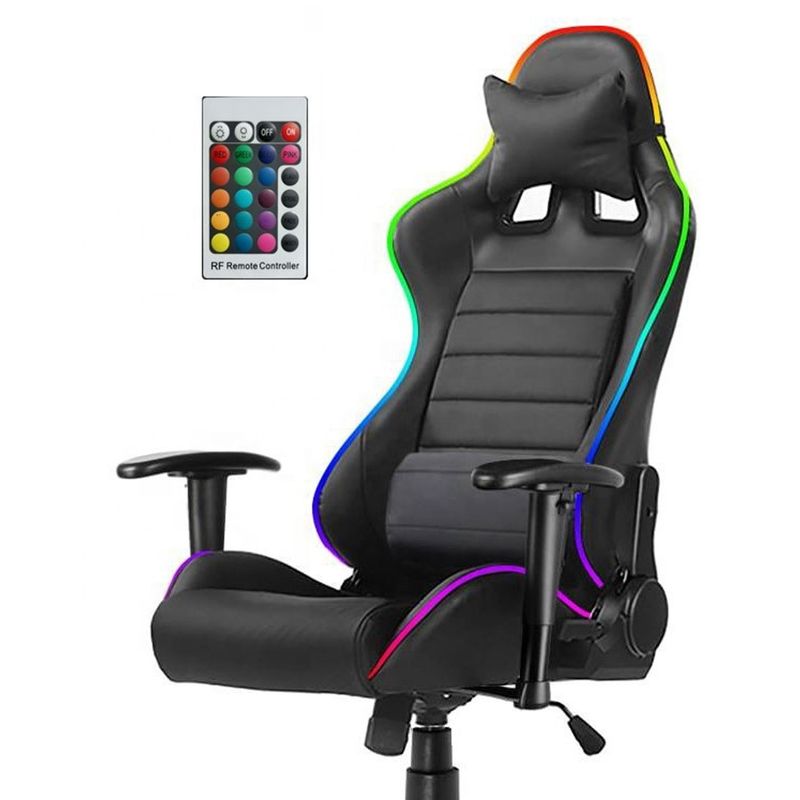 人造革 RGB ゲームチェア マッサージ機能 RGBライト 高快適