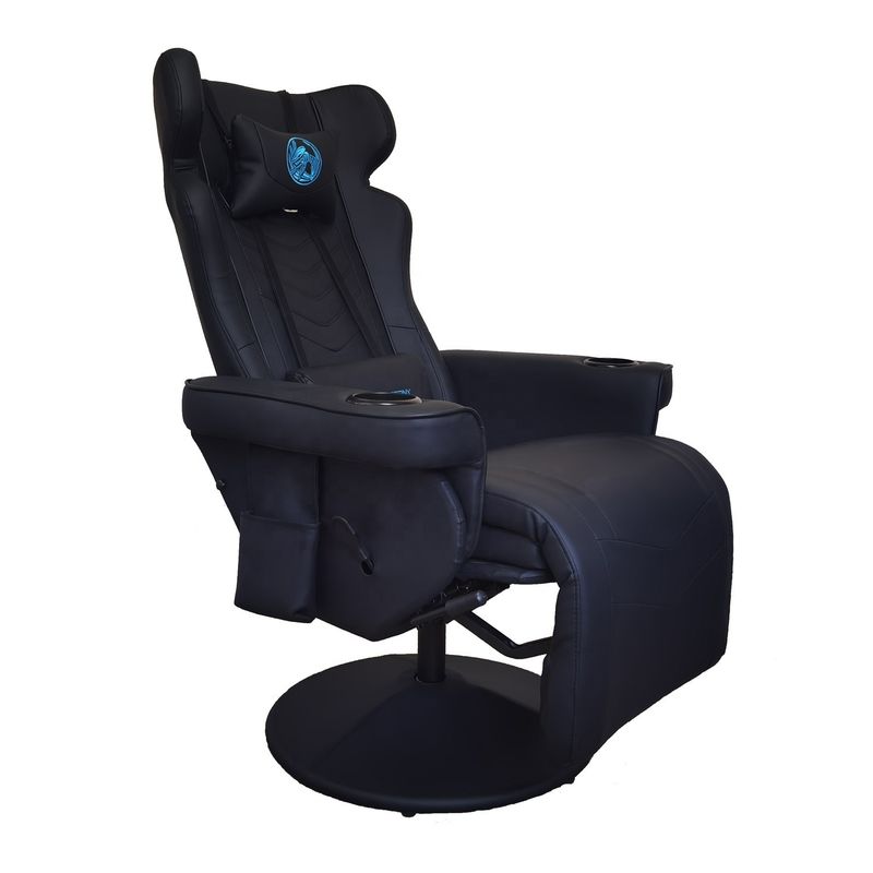 ブラックレーシングスタイル PU レザー オフィスゲームソファー 脚置き 50*80*110cm ゲームルーム用