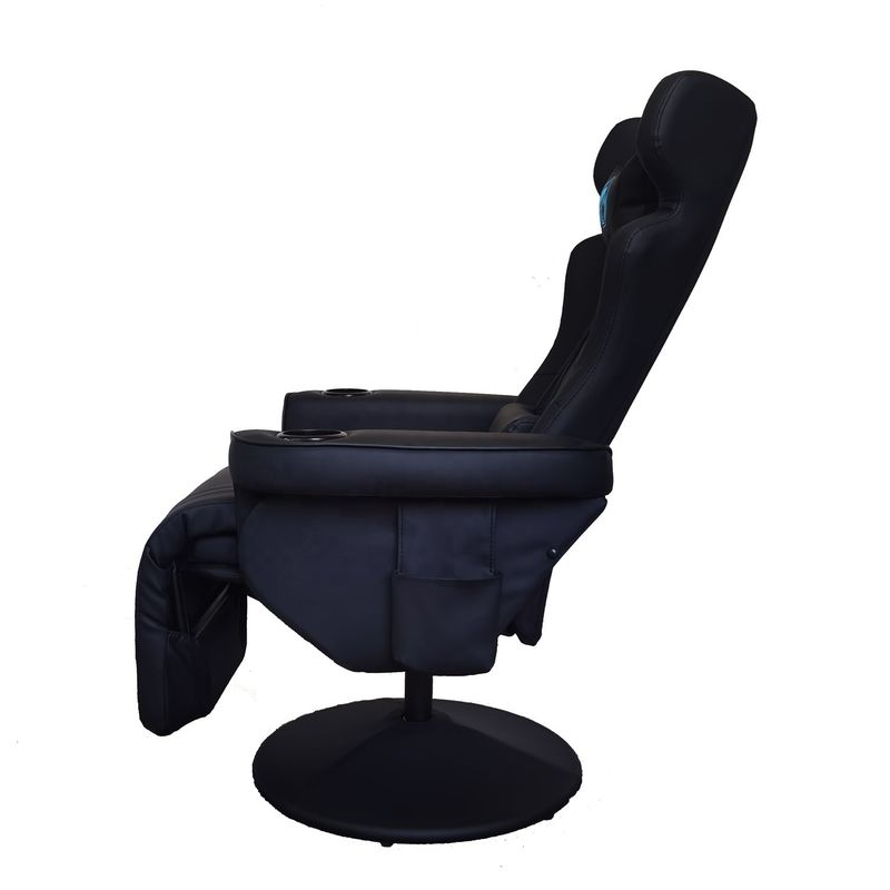 ブラックレーシングスタイル PU レザー オフィスゲームソファー 脚置き 50*80*110cm ゲームルーム用