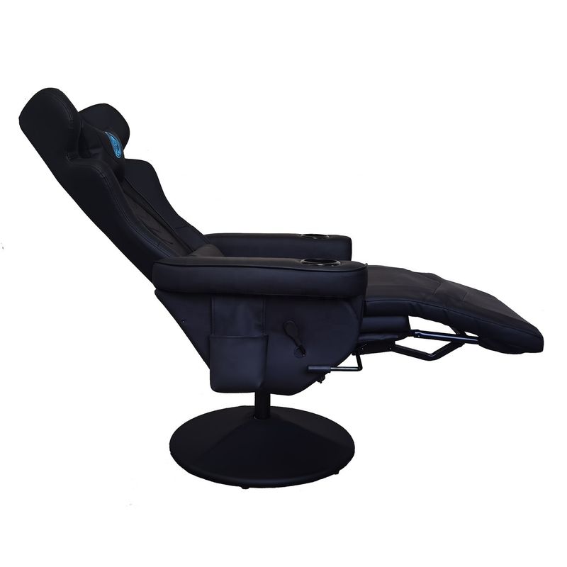 ブラックレーシングスタイル PU レザー オフィスゲームソファー 脚置き 50*80*110cm ゲームルーム用