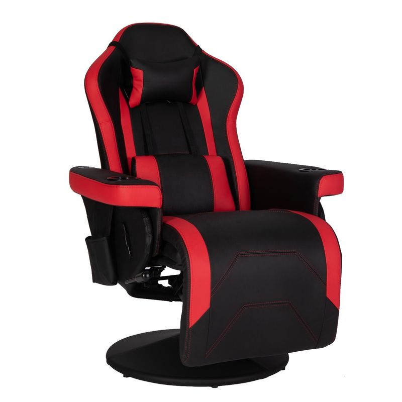 ODM カップホルダー付き高級ゲームチェア レッドレーシングスタイル レザーエルゴノミックシート スワイブルオフィスソファ
